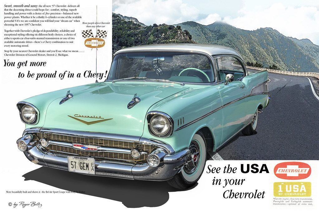 1957 Chevy Bel Air Sport Coupe - brochure ad