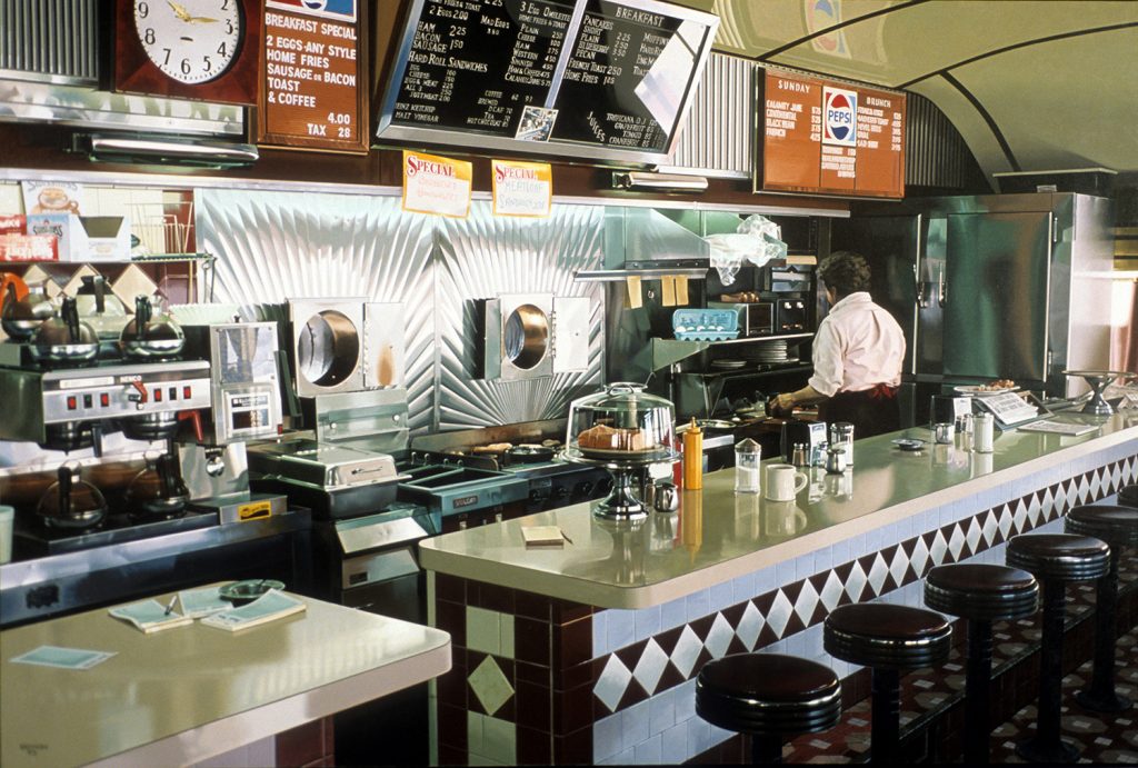 Miss Albany Diner interior Albany New York 1950s
