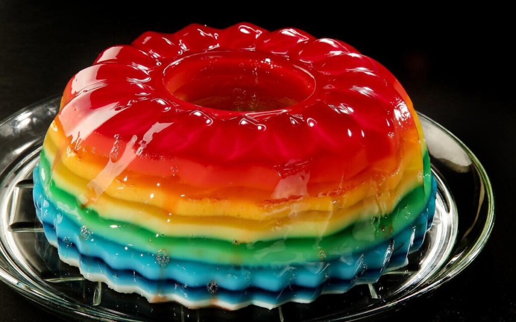 Rainbow gelatin mold