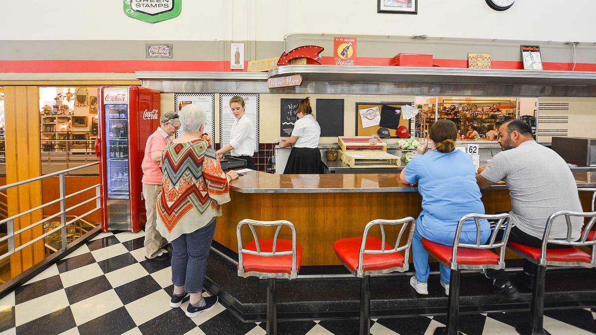 Woolworth’s Luncheonette counter Bakersfield California 1950s