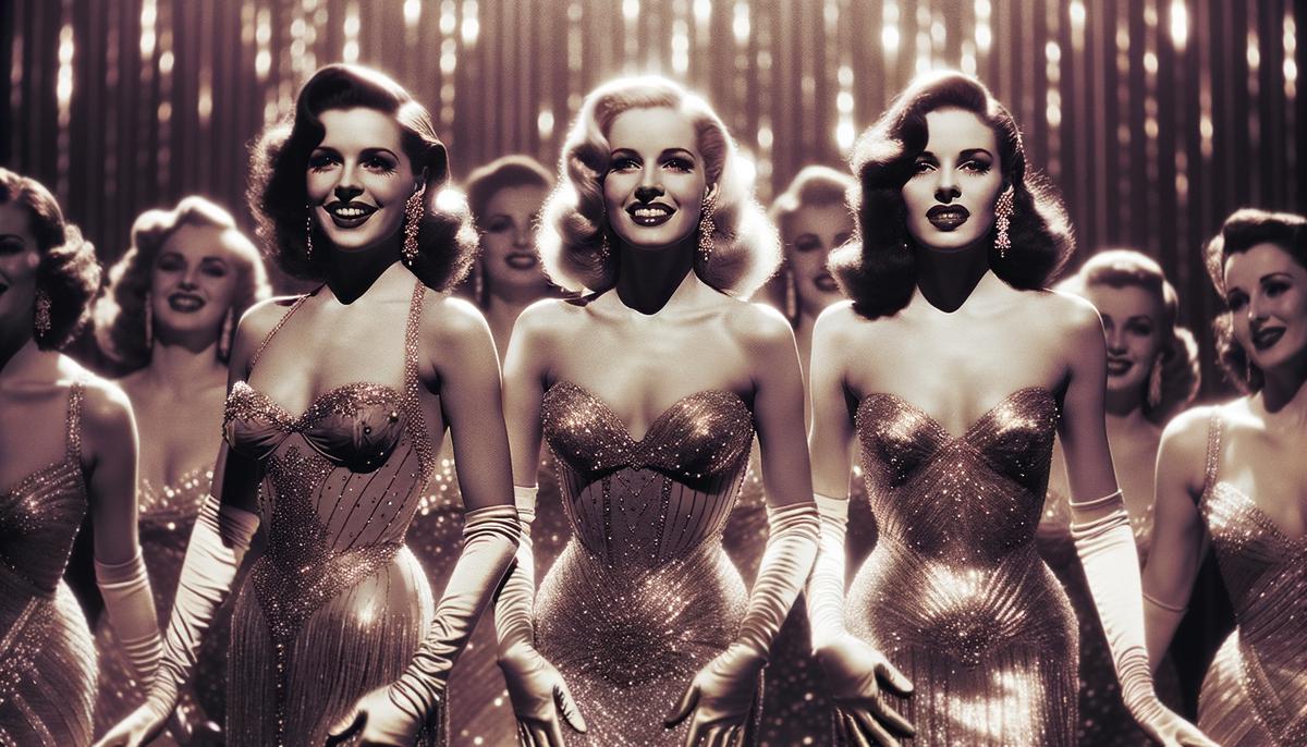 The Gabor Sisters - Eva, Magda, and Zsa Zsa - performing on stage in Las Vegas