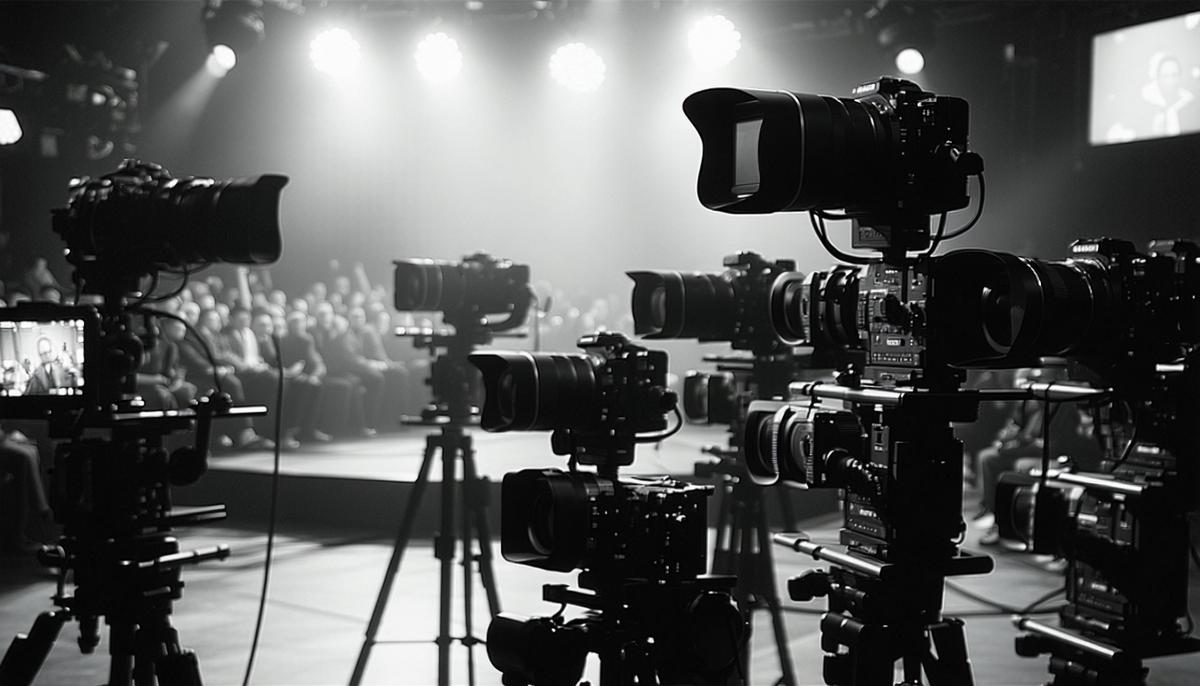 Behind the scenes of I Love Lucy, showing the innovative multi-camera setup and live studio audience