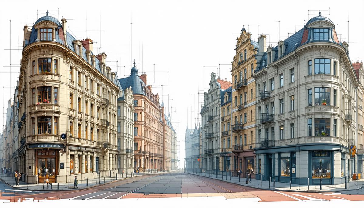 Before and after scenes of European reconstruction, showcasing the Marshall Plan's impact