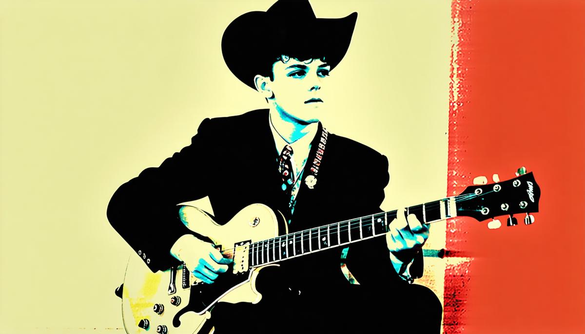 Young Rick Nielsen playing guitar in the 1950s